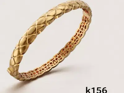 VELORIA  Luxury Women Gold Bangle Bracelet 3D print model