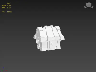 Hand drawn stylized treasure chest  Low-poly 3D model