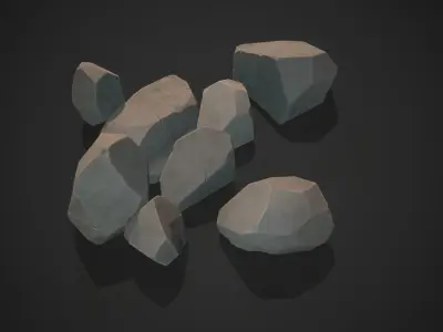 Stylized rock Low-poly 3D model