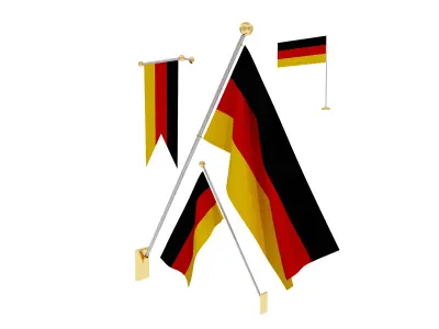 Flags of Germany 3D model