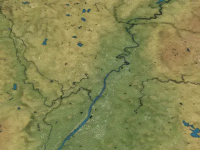 Glasgow - Topography Terrain Low-poly 3D model