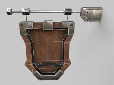 Shield Sign V2 Low-poly 3D model