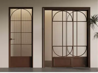 Door Wooden-Door  Bedroom-Door glass-door 3D model