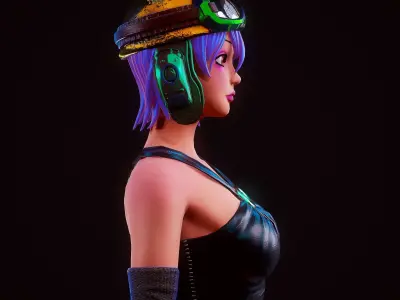 Girl 3D Model woman with hair and shorts Low-poly 3D model