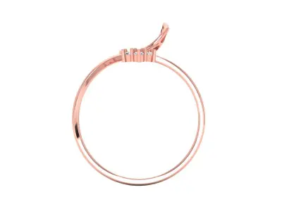 Solitaire Wedding Engagement Women Light Weight Bypass Rings 3D print model get