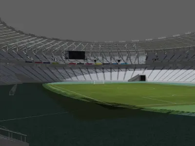 Ajinomoto Stadium Chofu Tokyo Japan Low-poly 3D model