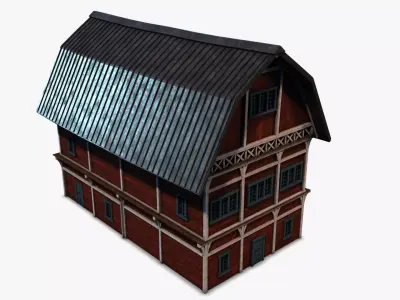 Barn 01 Low-poly 3D model