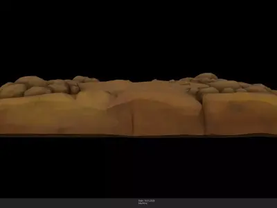 Stylized Stone and Dirt Floor Game Ready - AI Low-poly 3D model