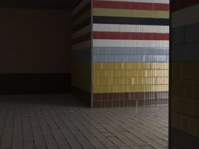 White cracked tiles 3D model