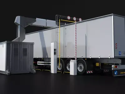 Border X-Ray Truck Control 3D model