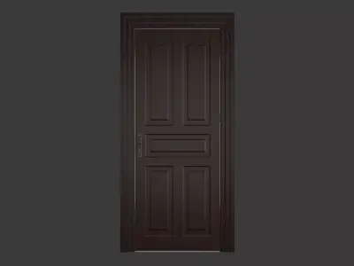 Detailed Animated Door Low-poly 3D model