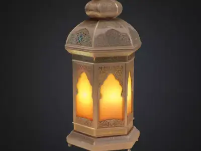 Arabian Lantern 3D Model Islamic Architectural Element Rooftop 3D model