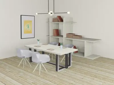 room maden in light colors 3D model