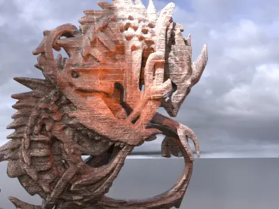 Cthulhu Stone Sceptre rock 3  3D model