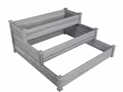 Wooden Elevated Raised Garden Bed Planter Kit 3D model