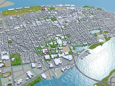 Charleston Downtown South Carolina USA Low-poly 3D model