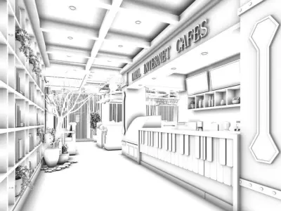 Business Restaurant - Coffee - Banquet  19 3D model