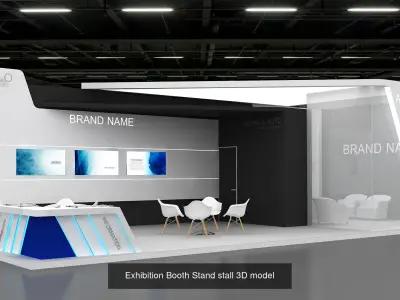 exhibition booth tradeshow stand collection VOL 9 3D Model Pack