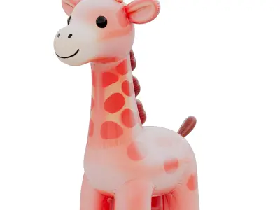Inflatable Giraffe Toy Low-poly 3D model