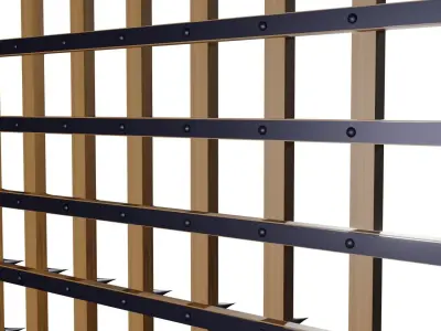 Portcullis wood iron 2 3D model