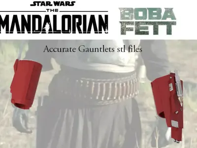 Boba Fett Mandalorian Gauntlets v2 3D model