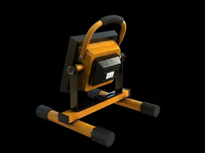 Stand Construction Work Light PBR Low-poly 3D model