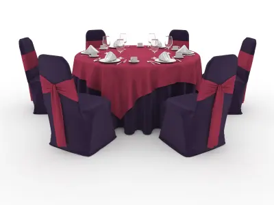 Collection Banquet Table and Chair 19 3D Model Pack