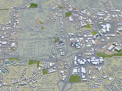 Roswell Georgia USA 40km Low-poly 3D model