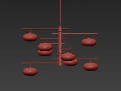 DOLCE modern chandelier with six glass globes 3D model
