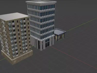 low poly 3 d model building ready for game  Low-poly 3D model