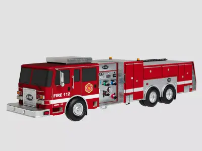 E-One Fire Truck Low-poly 3D model