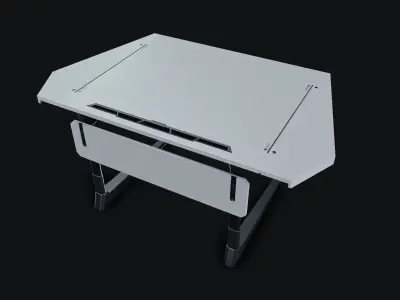 Sci-Fi Desk 02 Low-poly 3D model