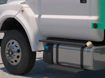  Truck-based Mobile Drill Rig Green Rigged for Cinema 4D 