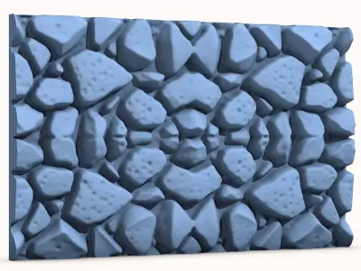 Seamless Weathered Castle Stone Wall Prop 3D print model purchase
