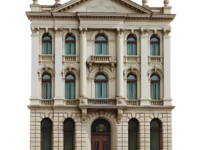 Classic European City Building 3D Model 002 3D model