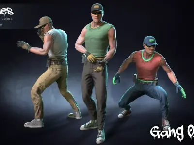 Male Gang 02 Low-poly 3D model