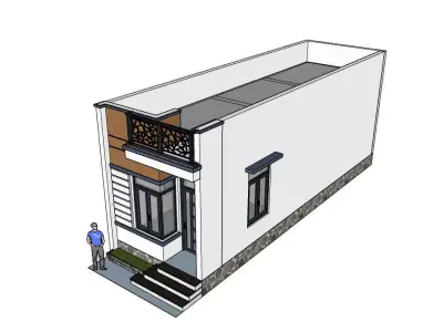 Modern Cottage in Vietnam 20200801NC4 Low-poly 3D model