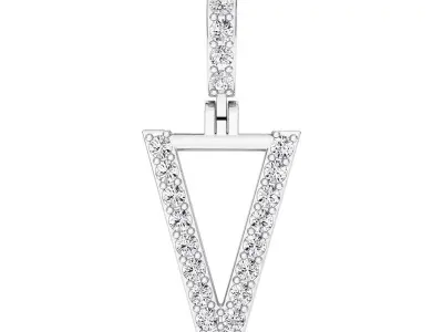Alphabet V-letter single row pendant 3D print model