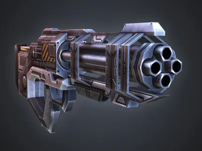 Laser Gatling Gun Low-poly 3D model