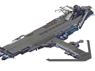 Spaceship - Catapult 01 3D model