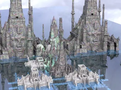 king pharaohs Pyramids Undead Kitbash 3D model