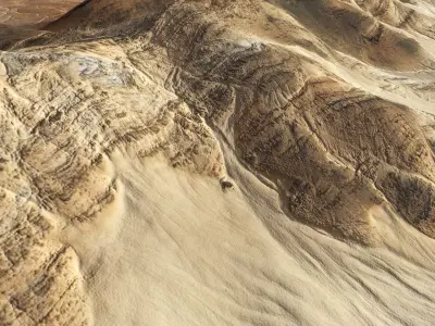 Desert Mountains Africa Landscape Dunes  PBR Low Poly 01 Low-poly 3D model