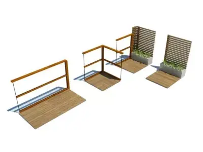 Modern Exterior Architecture Group 3D model