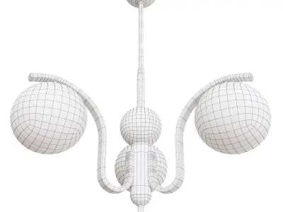 Aran Glass Chandelier 3 lamps Low-poly 3D model