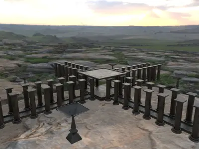 temple corridors Free 3D model