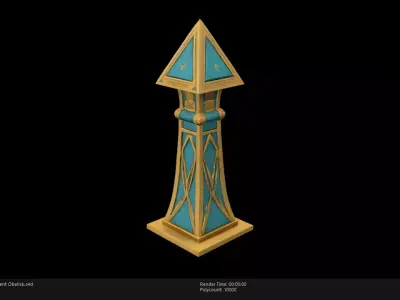 Low Poly Stylized Ancient Obelisk Low-poly 3D model