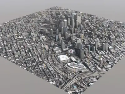LA City Core Low-poly 3D model