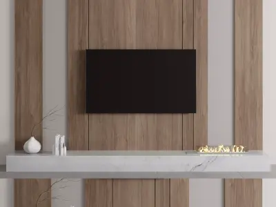 Tv wall set 07 3D model