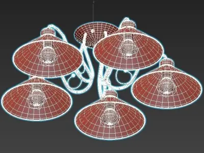 ciolla five light ceiling fixture 3D model