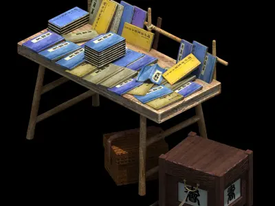 City Street - Book Stall 3D model